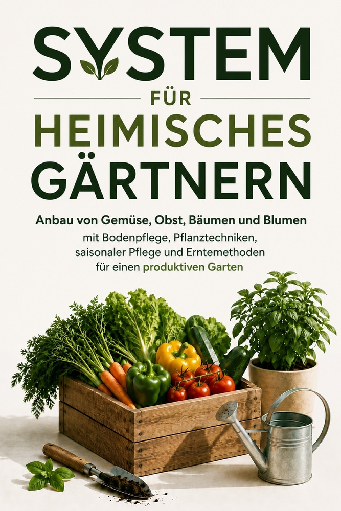 System für Heimisches Gärtnern: Anbau von Gemüse, Obst, Bäumen und Blumen mit Bodenpflege, Pflanztechniken, saisonaler Pflege und Erntemethoden für ei cover