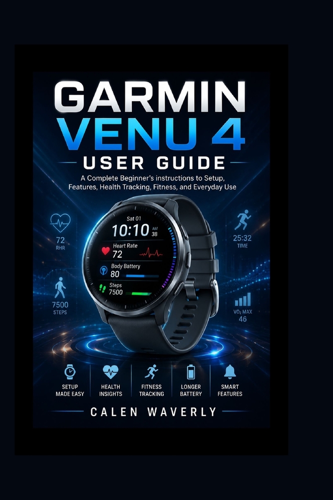 Garmin Venu 4 User Guide: A Complete Beginner's instructions to Setup, Features, Health Tracking, Fitness, and Everyday Use cover