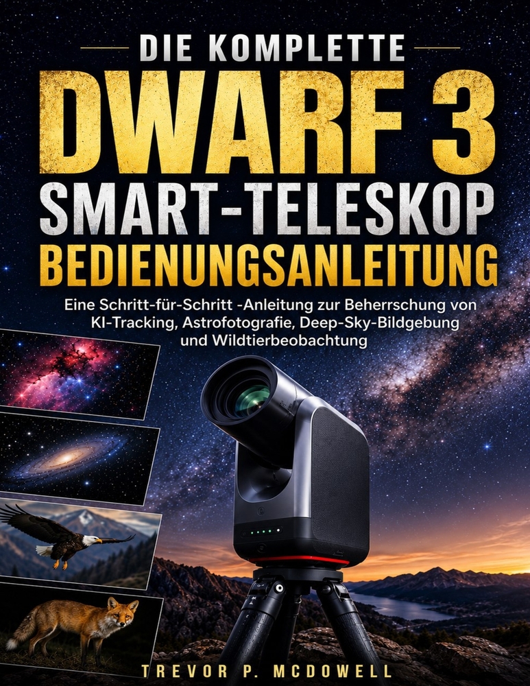 Die Komplette Dwarf 3 Smart-Teleskop Bedienungsanleitung: Eine Schritt-für-Schritt -Anleitung zur Beherrschung von KI-Tracking, Astrofotografie, Deep- cover