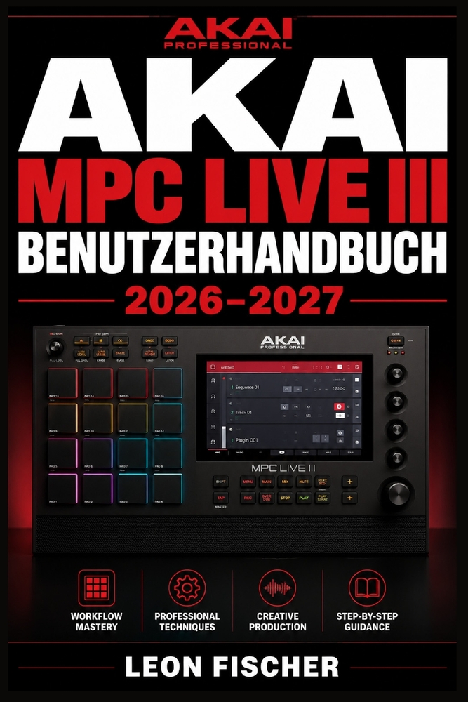 Akai MPC Live III Benutzerhandbuch 2026-2027: Schritt-für-Schritt-Anleitung für Produzenten, Beatmaker und Performer aller Erfahrungsstufen cover