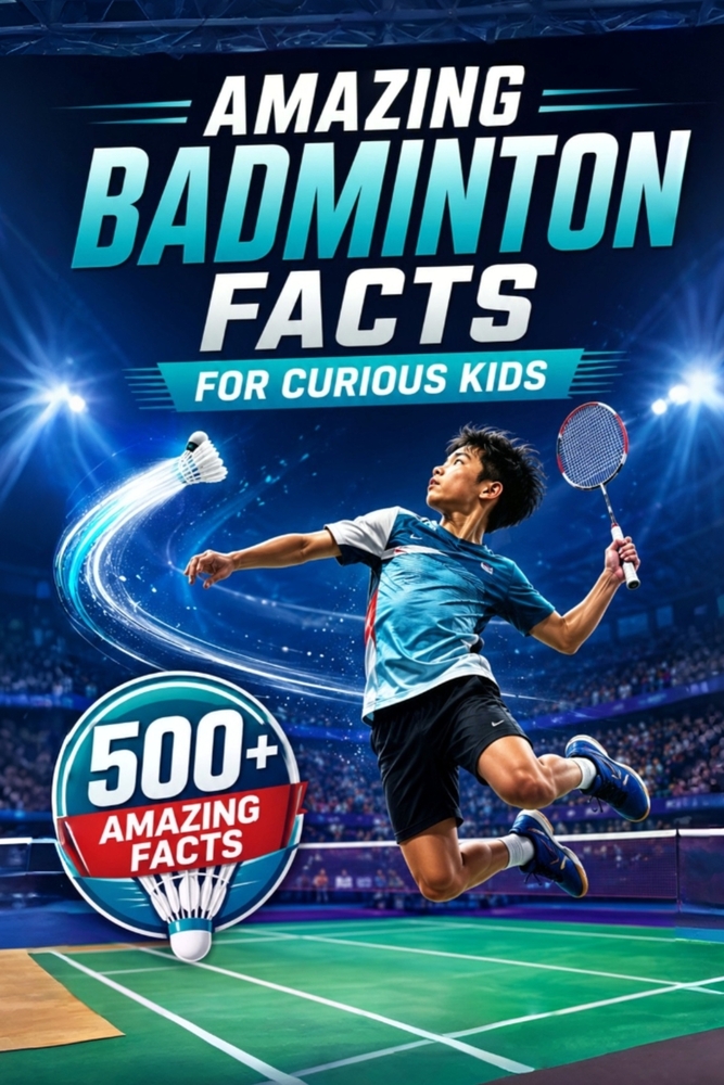 Amazing Badminton Facts For Curious Kids: 500+ Fascinating Facts About Shuttlecocks, Rackets, Rules, Olympic History, World Records & Badminton Skills cover