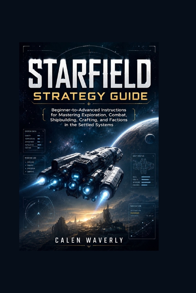 Starfield Strategy Guide: Beginner-to-Advanced Instructions for Mastering Exploration, Combat, Shipbuilding, Crafting, and Factions in the Settled Sys cover