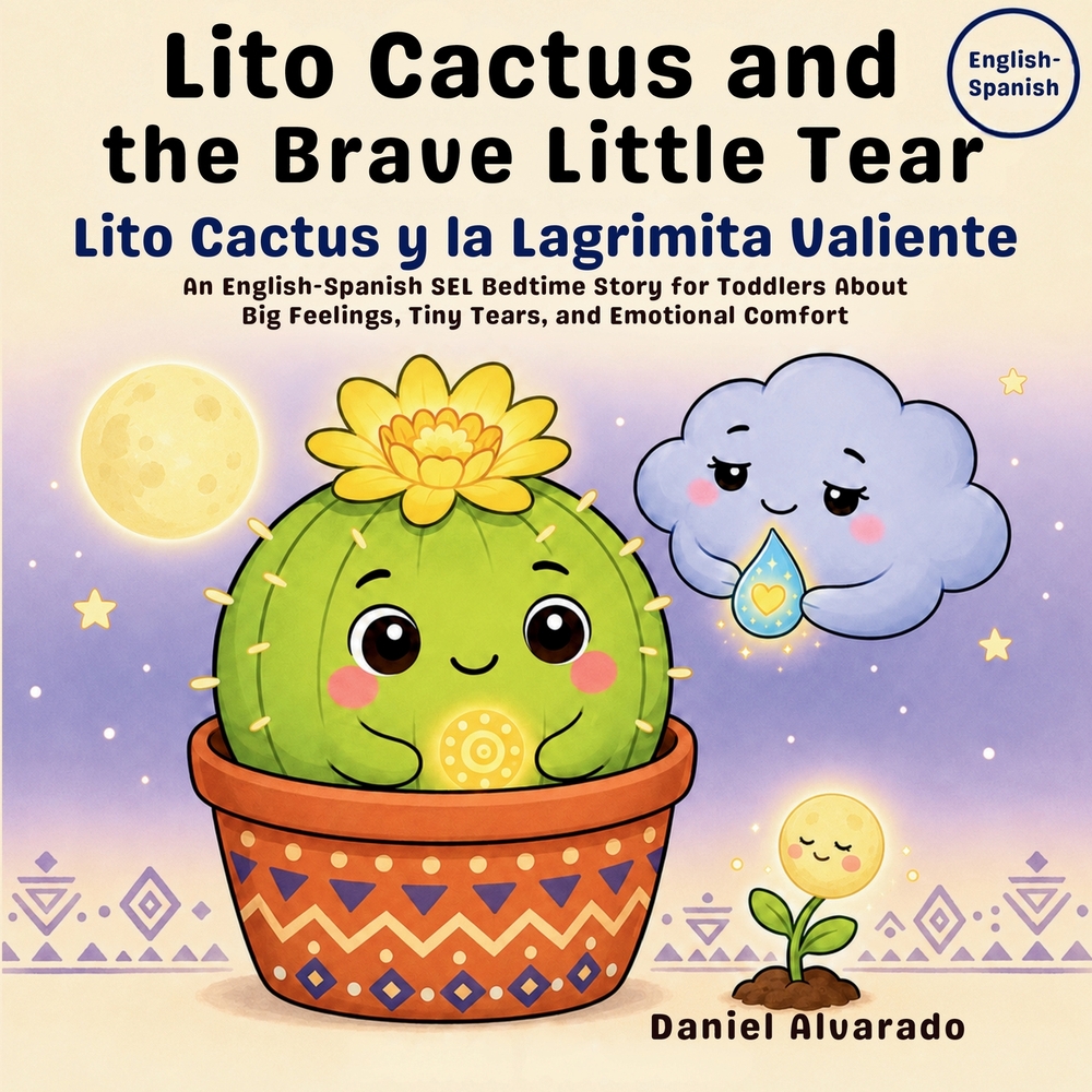 Lito Cactus and the Brave Little Tear - Lito Cactus y la Lagrimita Valiente: An English-Spanish SEL Bedtime Story for Toddlers About Big Feelings, Tin cover