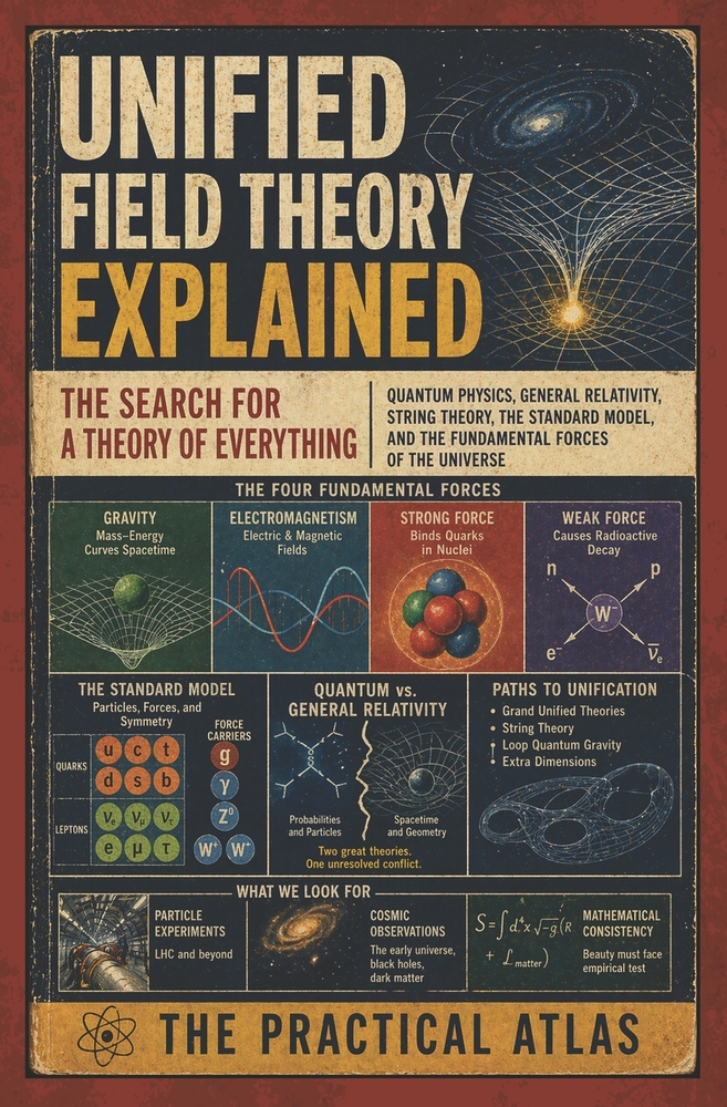 Unified Field Theory Explained: The Search for a Theory of Everything, Quantum Physics, General Relativity, String Theory, the Standard Model, and the cover