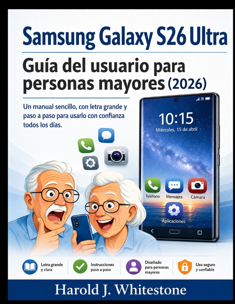 msung Galaxy S26 Ultra Guía del usuario para personas mayores (2026): Un manual sencillo, con letra grande y paso a paso para Úselo con confianza todo cover