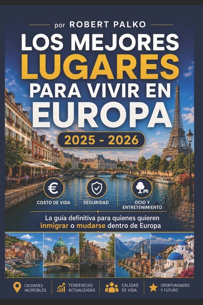 Los Mejores Lugares Vivir En Europa: Costo de vida - Seguridad - Ocio La guía definitiva para quienes desean emigrar o mudarse dentro de Europa. 2025 cover