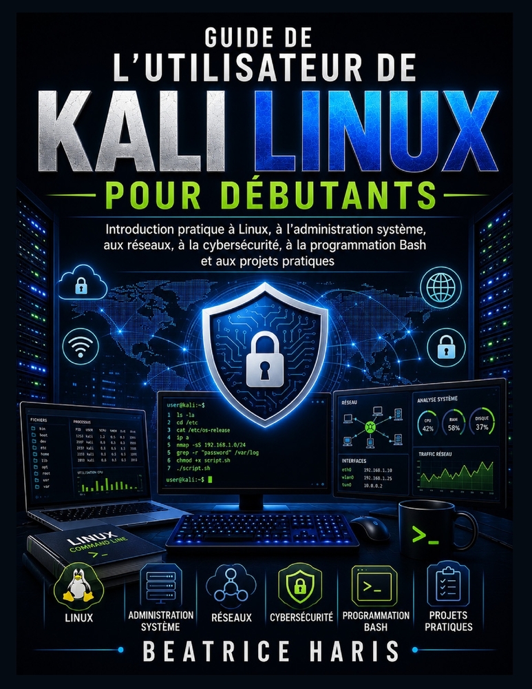 Guide de l'utilisateur de Kali Linux pour débutants: Introduction pratique à Linux, à l'administration système, aux réseaux, à la cybersécurité, à la cover
