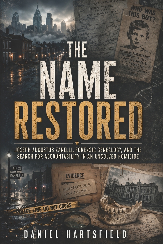 The Name Restored: Joseph Augustus Zarelli, Forensic Genealogy, and the Search for Accountability in an Unsolved Homicide cover