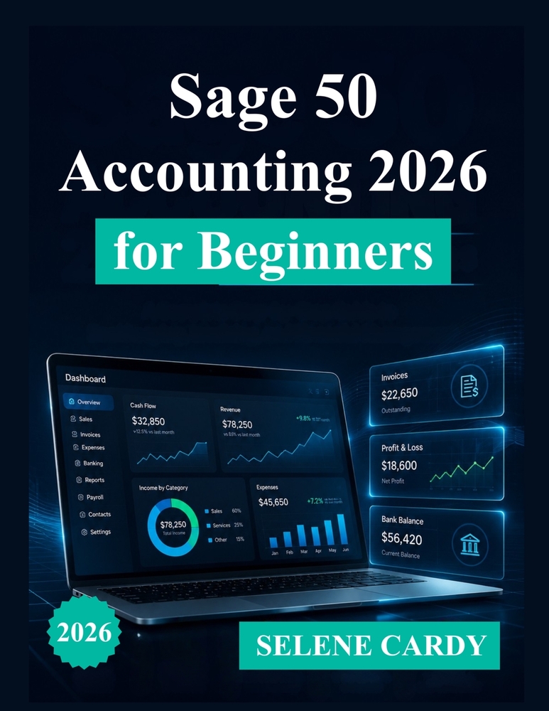 Sage 50 Accounting 2026 for Beginners: A Complete Step-by-Step Guide to Bookkeeping, Invoicing, and Financial Management cover