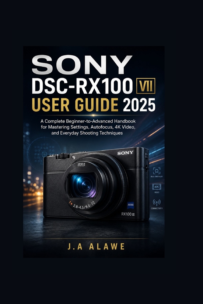 Sony DSC-RX100 VII user guide 2025: A Complete Beginner-to-Advanced Handbook for Mastering Settings, Autofocus, 4K Video, and Everyday Shooting Techni cover
