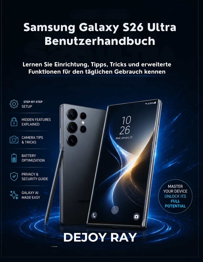 Samsung Galaxy S26 Ultra Benutzerhandbuch: Lernen Sie Einrichtung, Tipps, Tricks und erweiterte Funktionen für den täglichen Gebrauch kennen cover