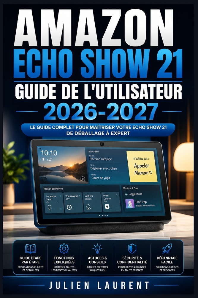 Amazon Echo Show 21 Guide de l'Utilisateur 2026-2027: Maitrisez Votre Ecran Connecte - Configuration, Astuces, Domotique et Toutes les Fonctionnalites cover