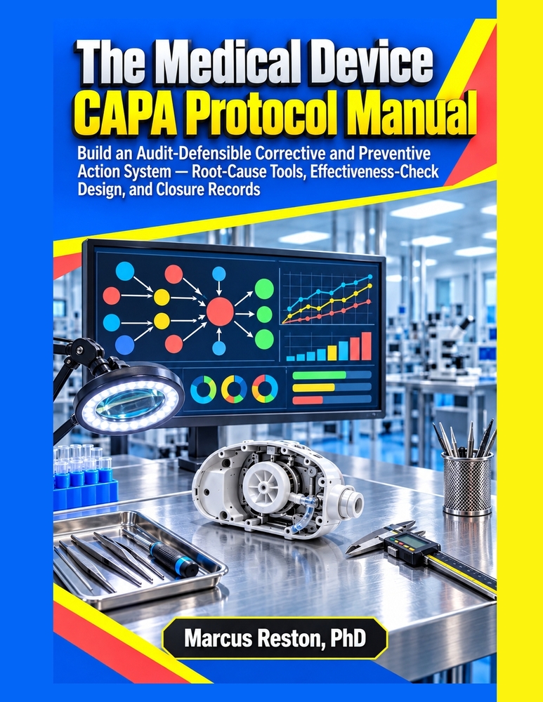 The Medical Device CAPA Protocol Manual: Build an Audit-Defensible Corrective and Preventive Action System - Root-Cause Tools, Effectiveness-Check Des cover