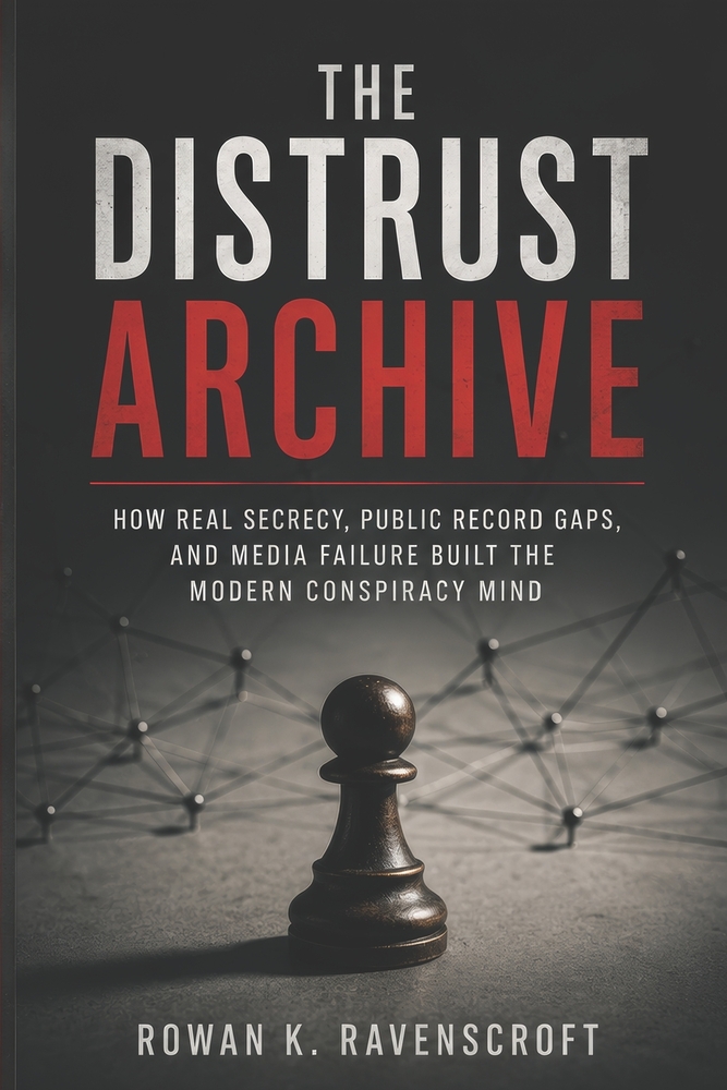 The Distrust Archive: How Real Secrecy, Public Record Gaps, and Media Failure Built the Modern Conspiracy Mind cover