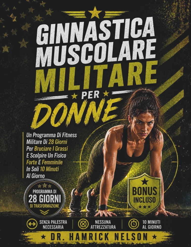 Ginnastica Muscolare Militare Per Donne: Un Programma Di Fitness Militare Di 28 Giorni Per Bruciare I Grassi E Scolpire Un Fisico Forte E Femminile In cover