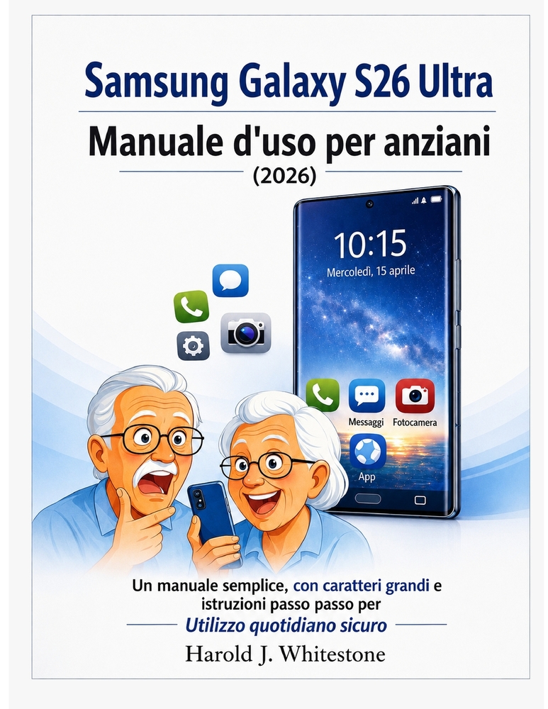 Samsung Galaxy S26 Ultra Manuale d'uso per anziani (2026): Un manuale semplice, con caratteri grandi e istruzioni passo passo per Utilizzo quotidiano cover
