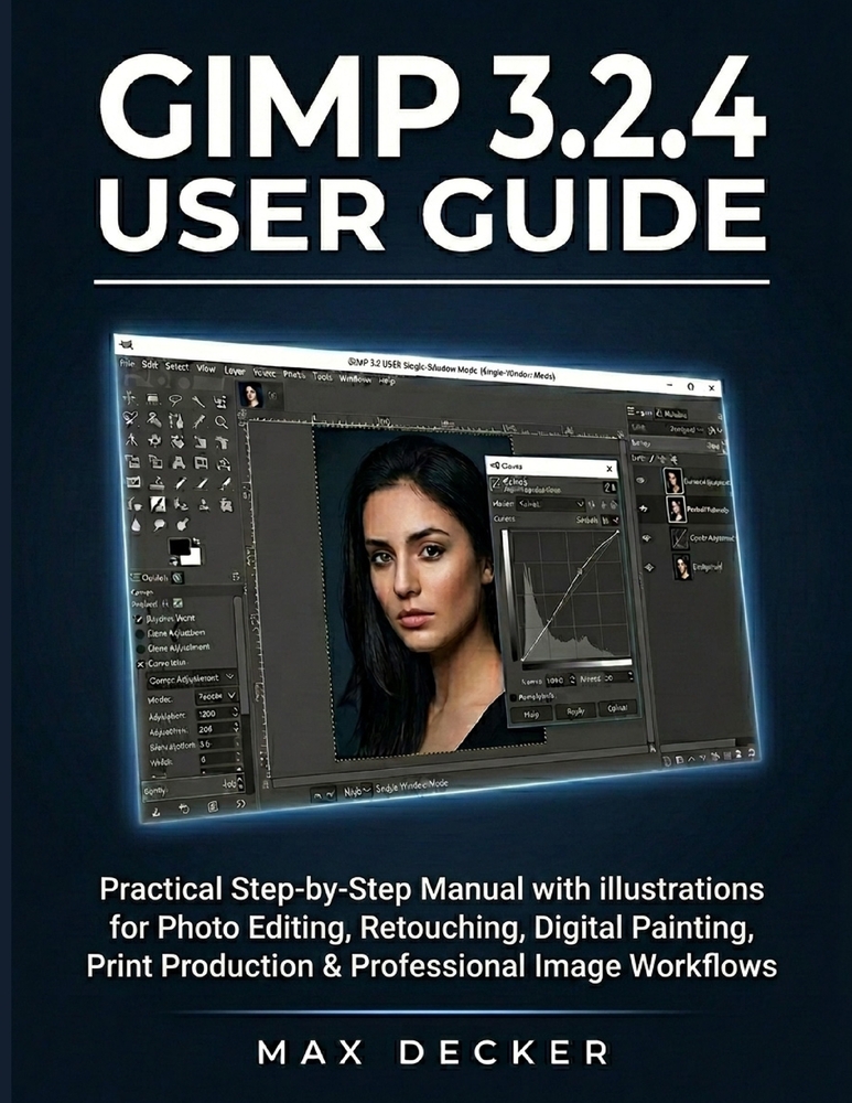 Gimp 3.2.4 User Guide: Practical Step-by-Step Manual with illustrations for Photo Editing, Retouching, Digital Painting, Print Production & Profession cover
