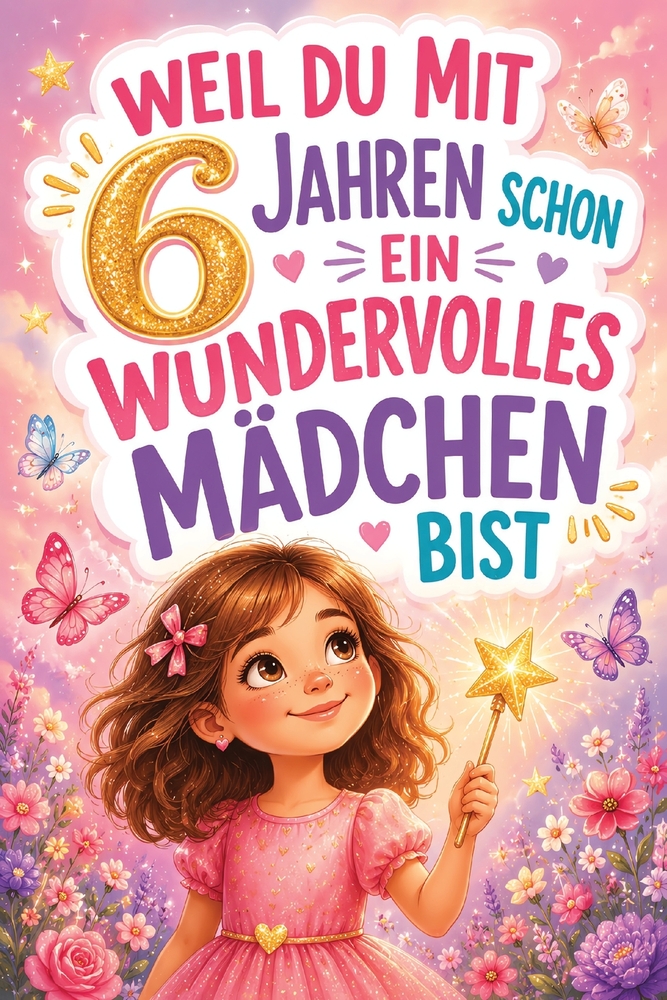 Weil du mit 6 Jahren schon ein wundervolles Mädchen bist: Das perfekte Geschenk für Mädchen zum 6. Geburtstag, zur Einschulung oder zu Weihnachten cover