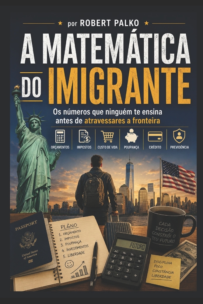 A Matemática Do Imigrante: Os números que ninguém te ensina antes de atravessares a fronteira Orçamentos - Impostos - Custo de Vida - Poupança - Crédi cover