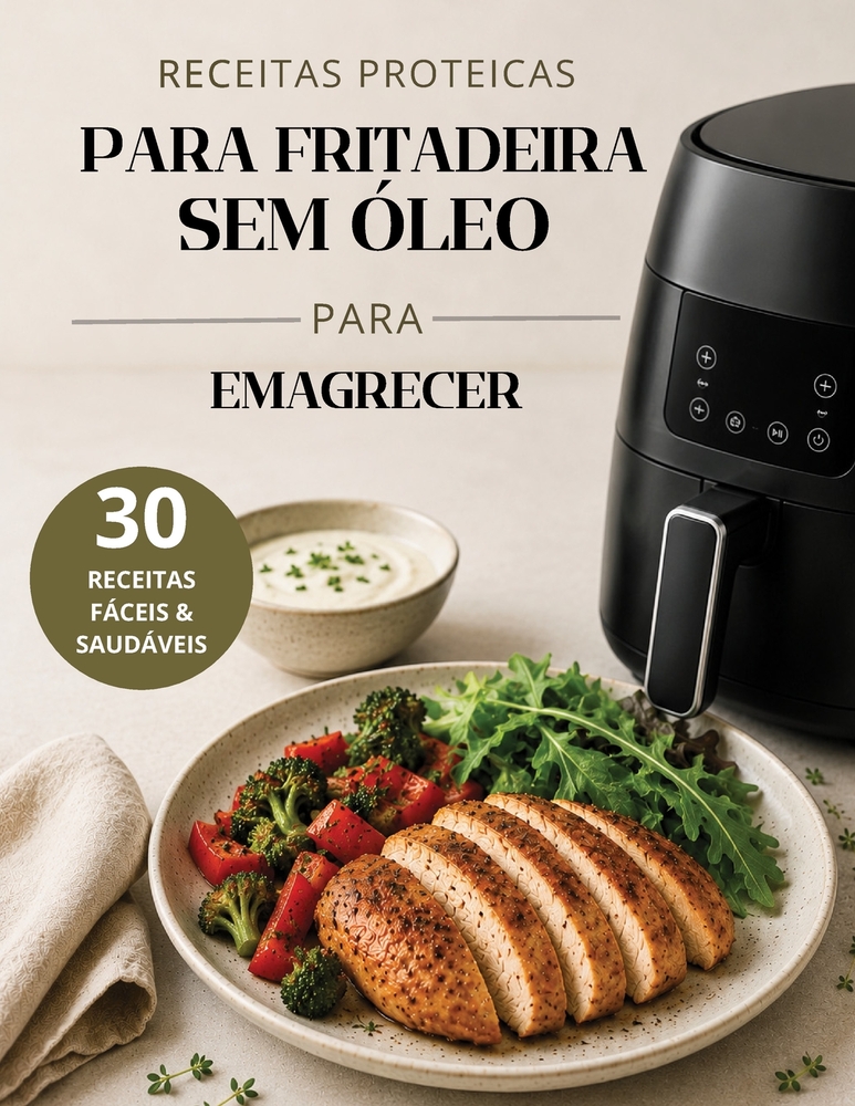 Receitas Proteicas para Fritadeira sem Óleo para Emagrecer: 30 Receitas Fáceis e Saudáveis para Perda de Peso cover