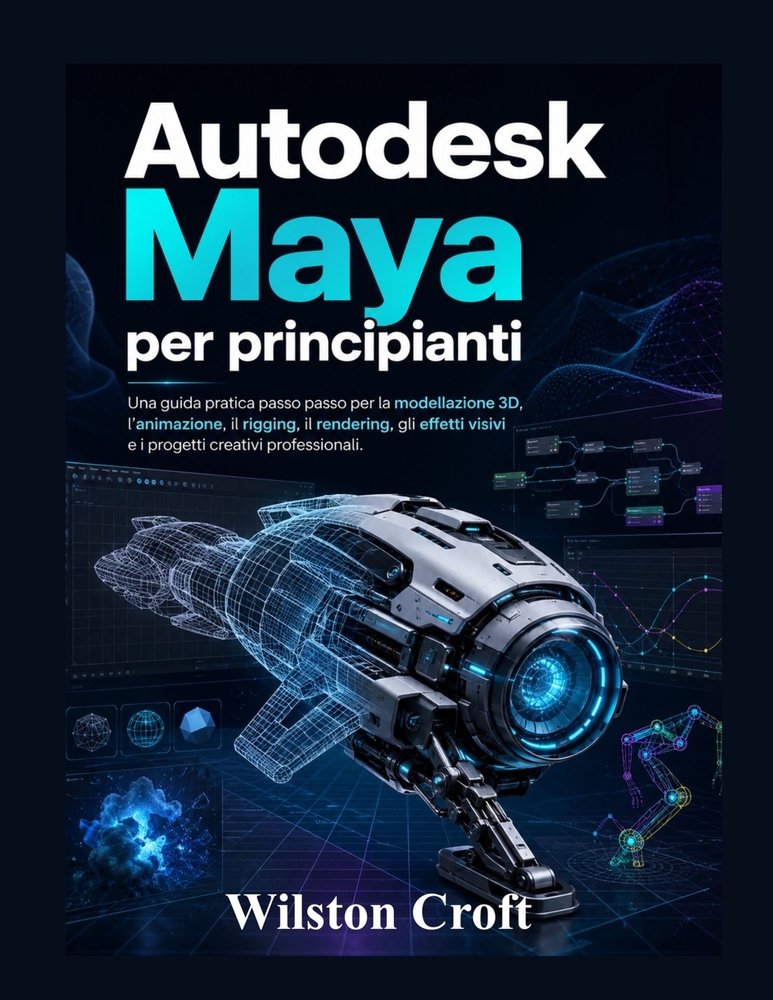 Autodesk Maya per principianti: Una guida pratica passo passo per la modellazione 3D, l'animazione, il rigging, il rendering, gli effetti visivi e i p cover