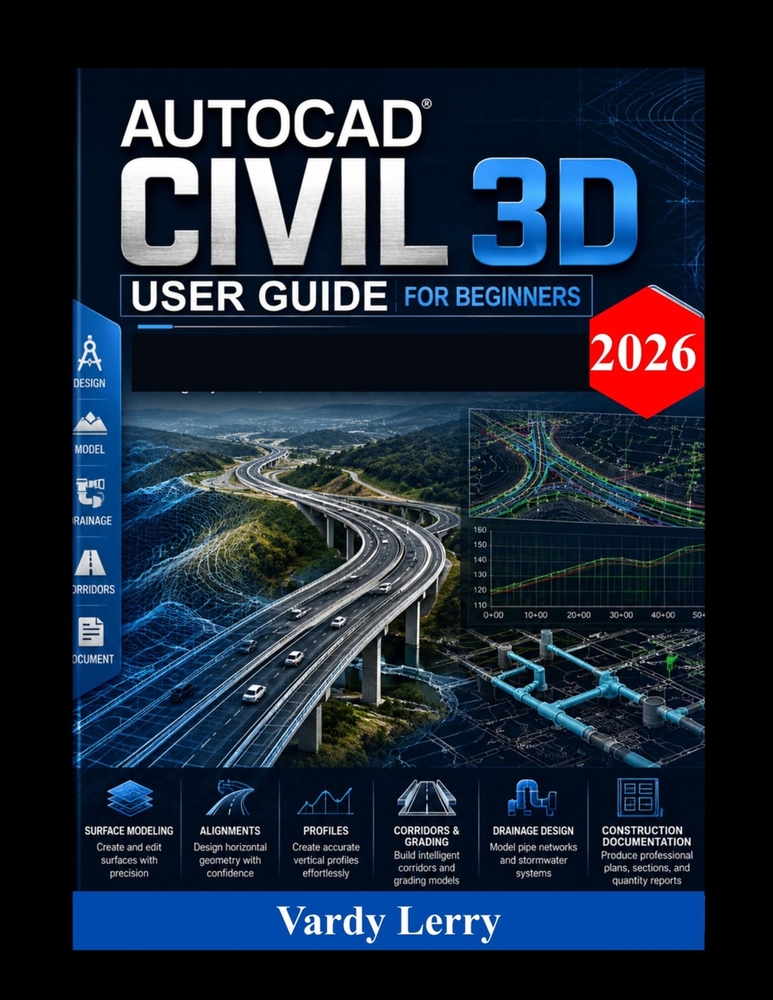 AutoDesk Civil 3D User Guide (2026): A Practical Step-by-Step Manual for Design and Infrastructure Modeling cover