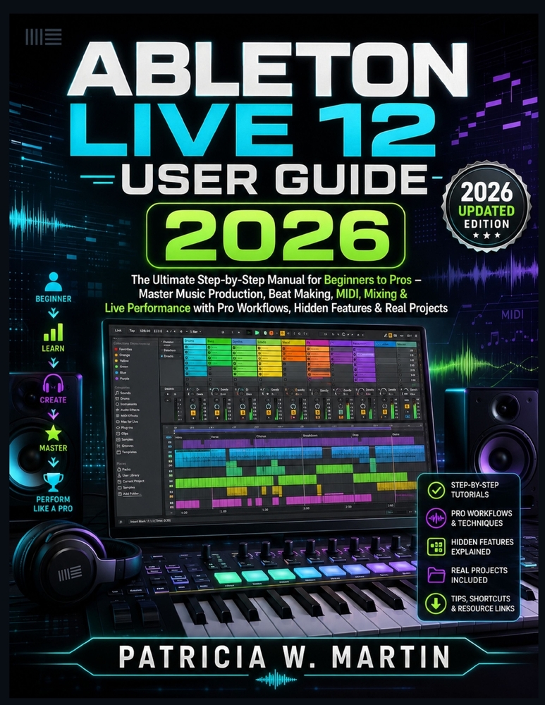 Ableton Live 12 User Guide 2026: The Ultimate Step-by-Step Manual for Beginners to Pros - Master Music Production, Beat Making, MIDI, Mixing & Live Pe cover