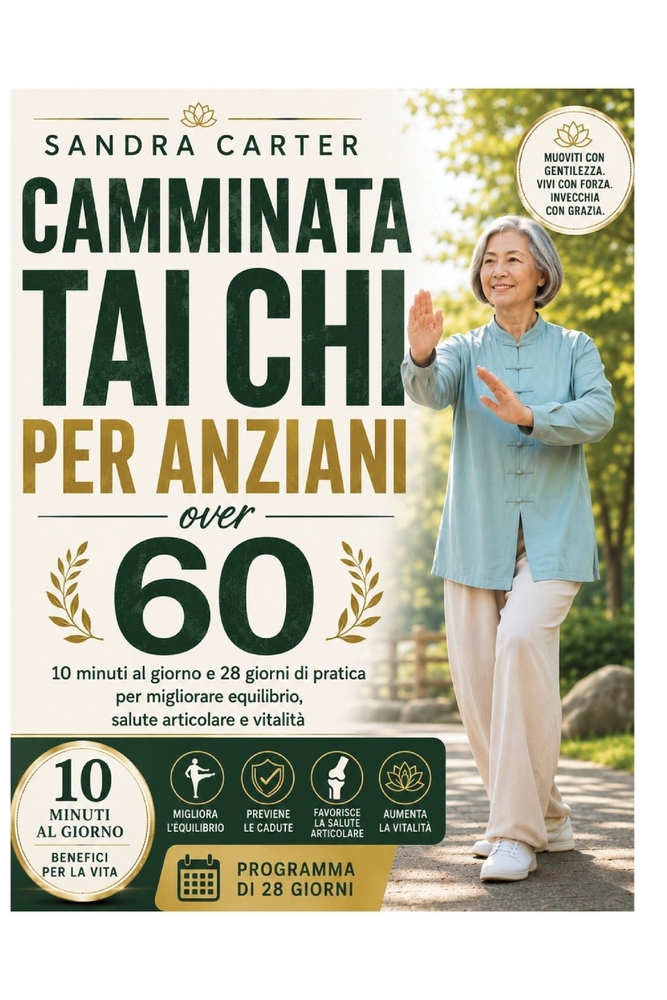 Camminata Tai Chi per anziani over 60: 10 minuti al giorno e 28 giorni di pratica per migliorare equilibrio, salute articolare e vitalità cover