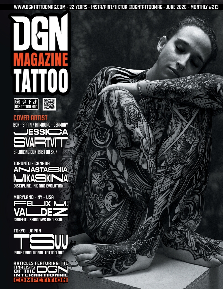DGN Tattoo Magazine - JESSICA SVARTVIT - Issue #213 cover