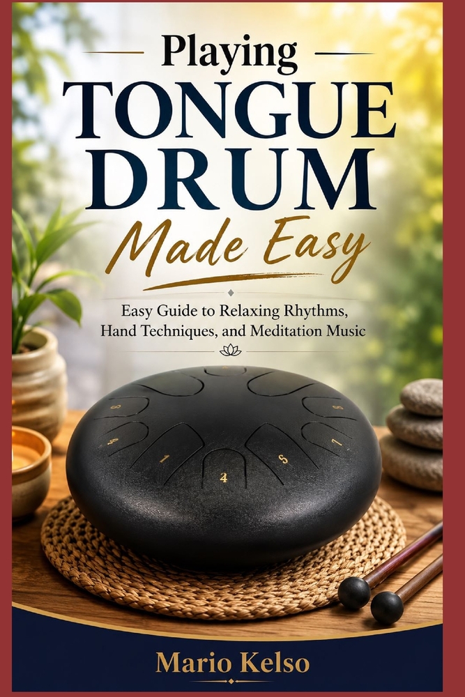 Playing Tongue Drum Made Easy: Easy Guide to Relaxing Rhythms, Hand Techniques, and Meditation Music cover