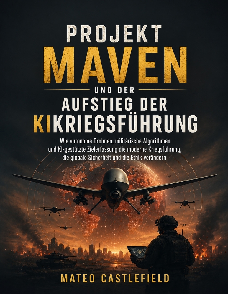 Projekt Maven Und Der Aufstieg Der Kikriegsführung: Wie autonome Drohnen, militärische Algorithmen und KI-gestützte Zielerfassung die moderne Kriegsfü cover
