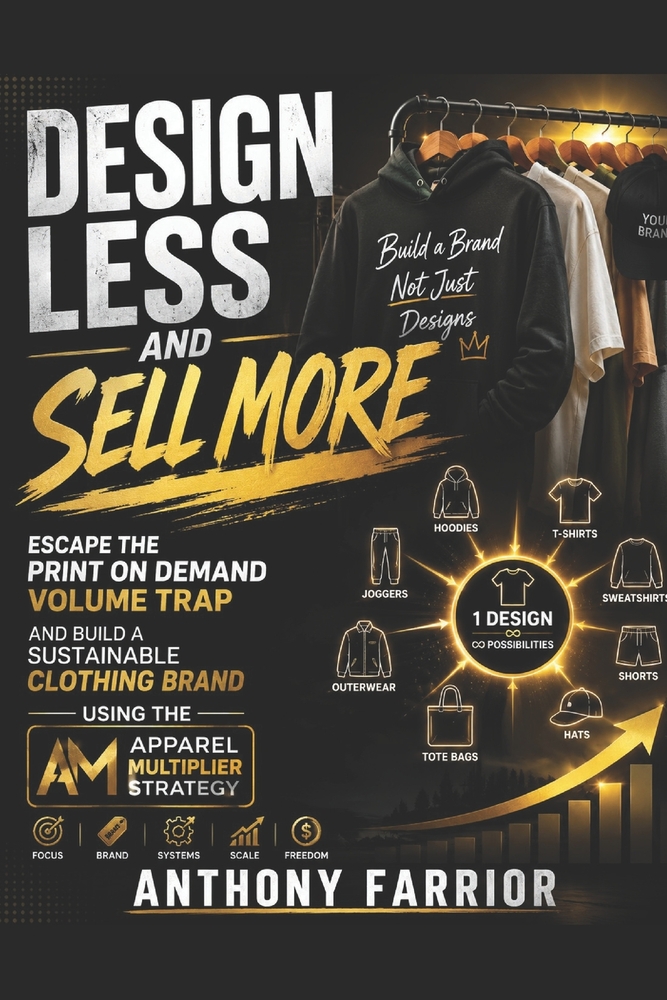 Design Less and Sell More: Escape the Print on Demand Volume Trap and Build a Sustainable Clothing Brand Using the Apparel Multiplier Strategy cover