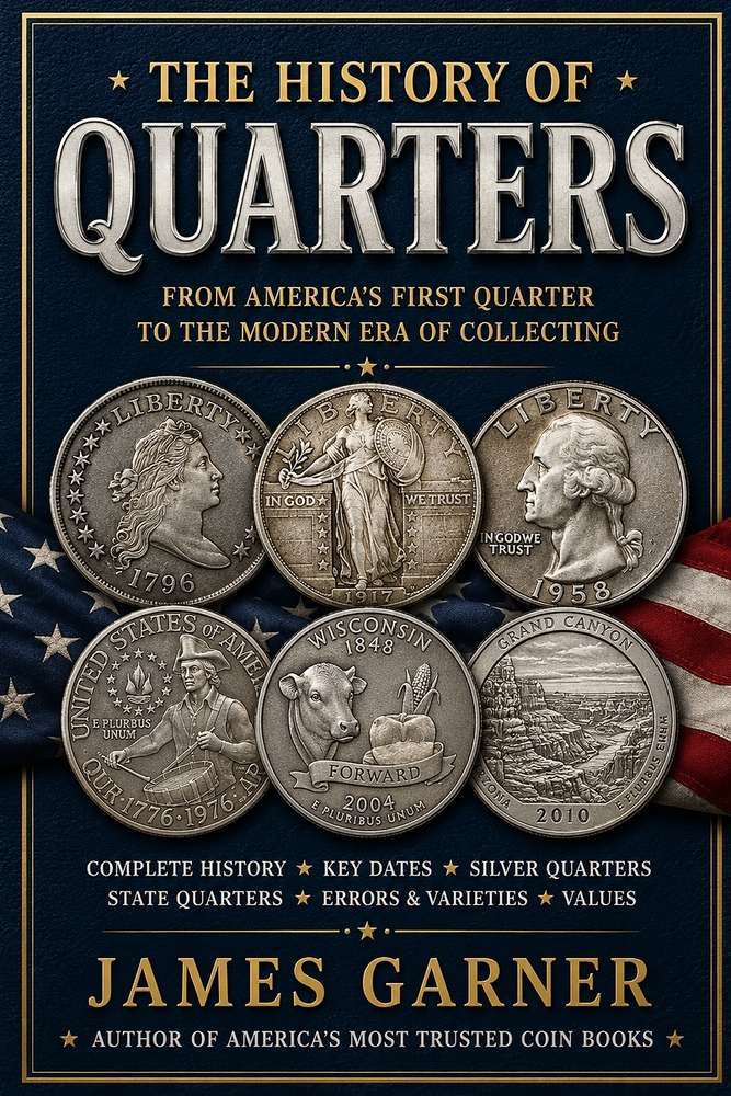 The Complete Guide to United States Quarters: History, Designs, Mintages, Key Dates, and Collector Insights cover