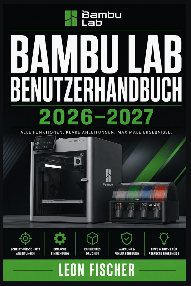 Bambu Lab Benutzerhandbuch 2026-2027: Der komplette Ratgeber zu Einrichtung, Wartung und Fehlerbehebung für alle Modelle cover