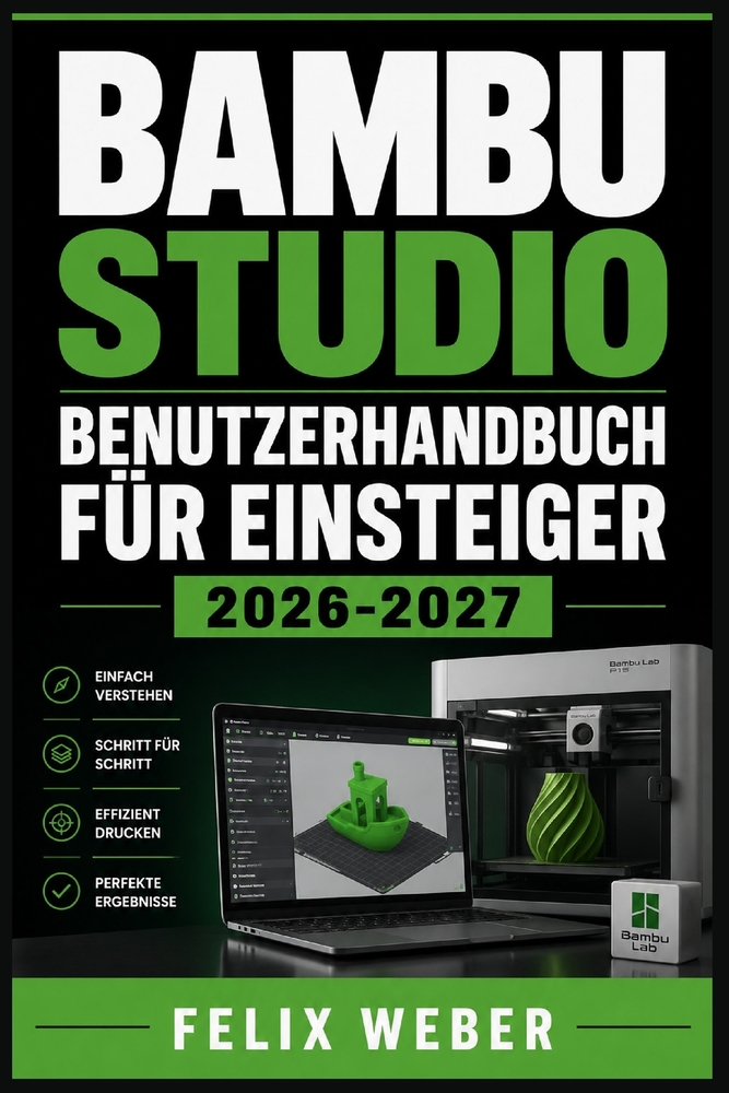 Bambu Studio Benutzerhandbuch für Einsteiger 2026-2027: Slicer-Software einrichten, Druckeinstellungen optimieren und erste Modelle erfolgreich drucke cover