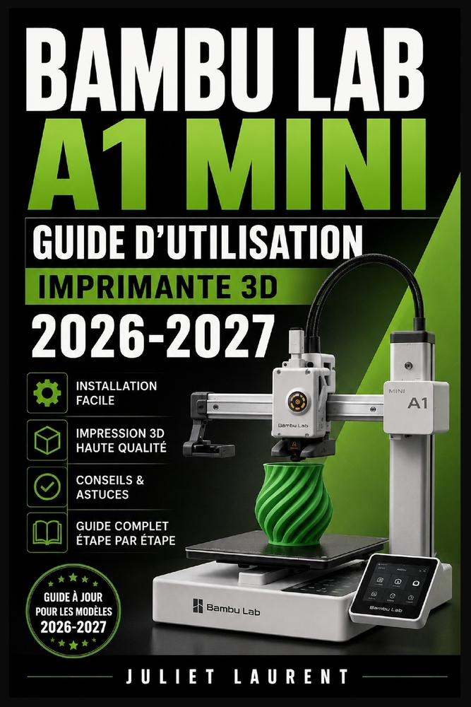 Bambu Lab A1 Mini: Guide d'Utilisation Imprimante 3D 2026-2027: Installation, Réglages, Astuces et Résolution de Problèmes pour Débutants et Passionné cover