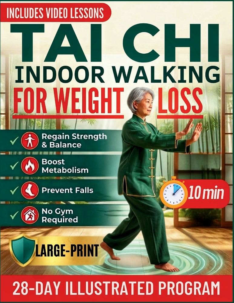 Tai Chi Indoor Walking for Weight Loss: A 28-Day Reshape Program for Seniors to Regain Strength & Balance, Boost Metabolism, and Prevent Falls in Just cover
