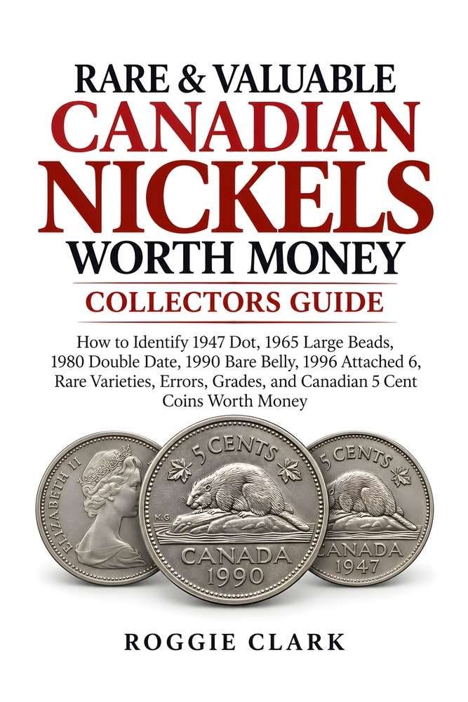 Rare & Valuable Canadian Nickels Worth Money Collectors Guide: How to Identify 1947 Dot, 1965 Large Beads, 1980 Double Date, 1990 Bare Belly, 1996 Att cover