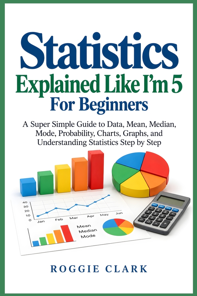 Statistics Explained Like I'm 5 For Beginners: A Super Simple Guide to Data, Mean, Median, Mode, Probability, Charts, Graphs, and Understanding Statis cover