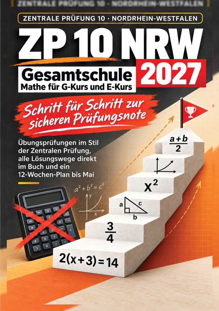 Zp 10 Nrw 2027 Gesamtschule: Mathe für G-Kurs und E-Kurs - Schritt für Schritt zur sicheren Prüfungsnote - Übungsprüfungen im Stil der Zentralen Prüfu cover