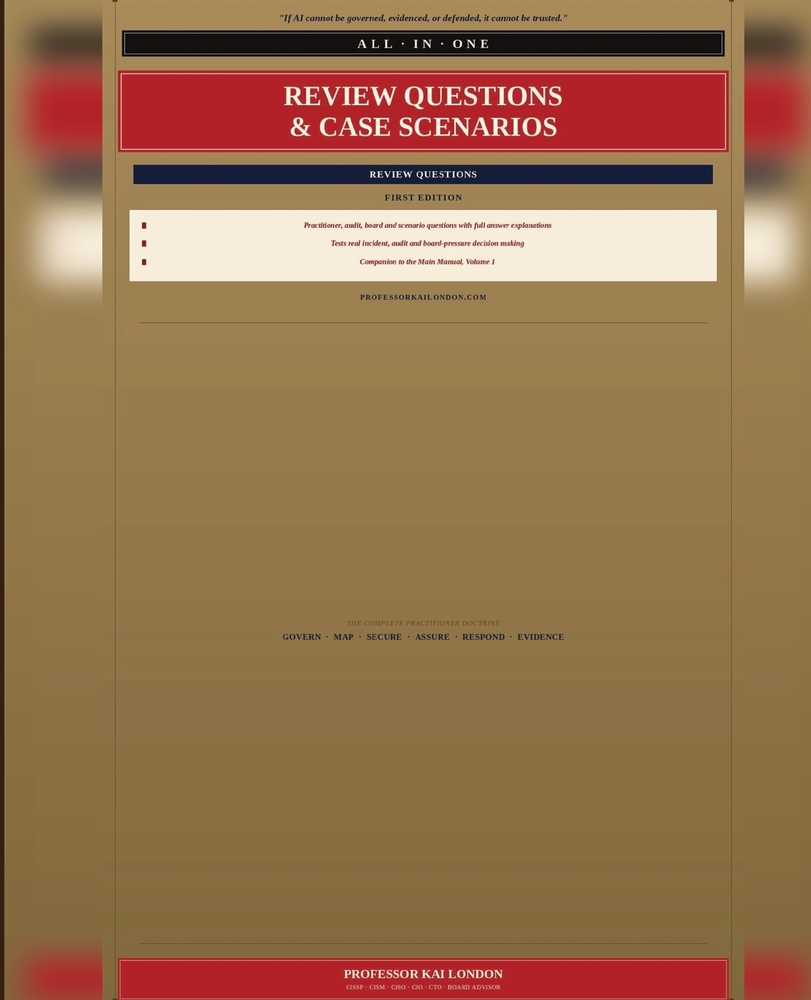 AI Security and Governance Review Questions and Case Scenarios cover