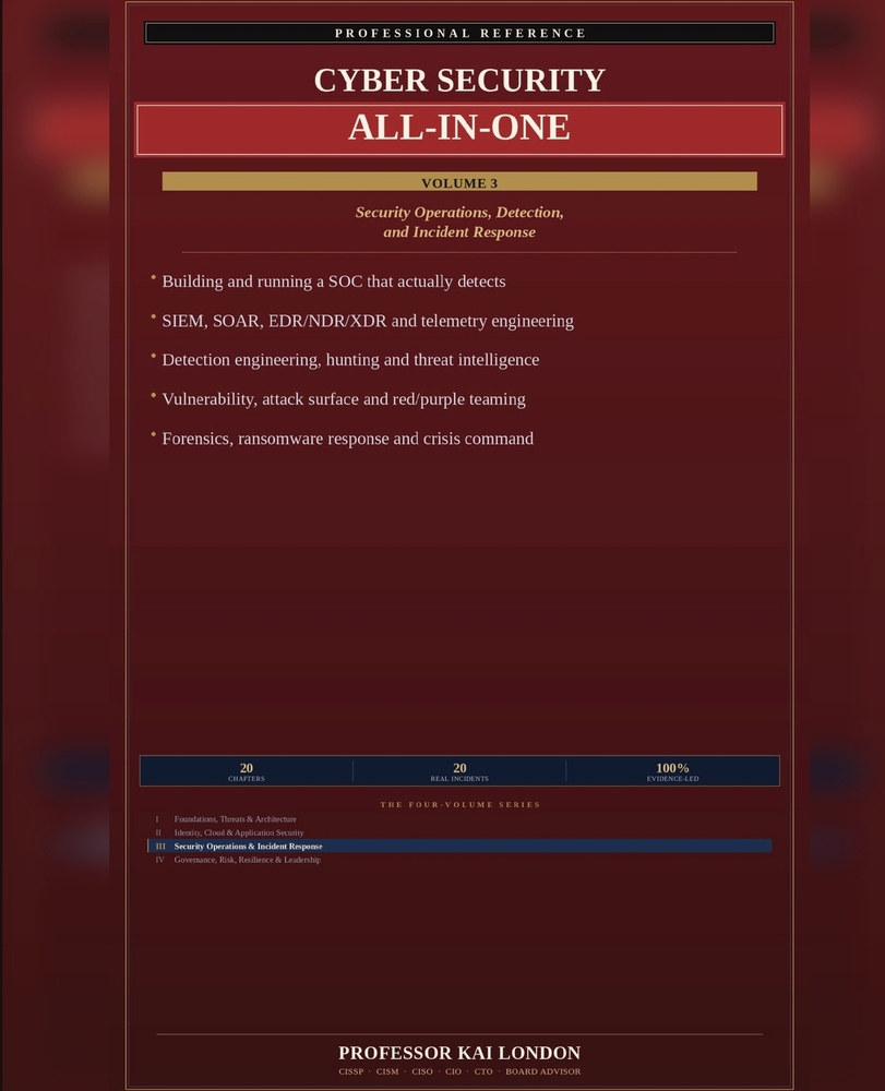 Cyber Security All-in-One, Volume 3: Security Operations and Response: SOC, SIEM, SOAR, Detection Engineering, Threat Hunting, Threat Intelligence, Vu cover