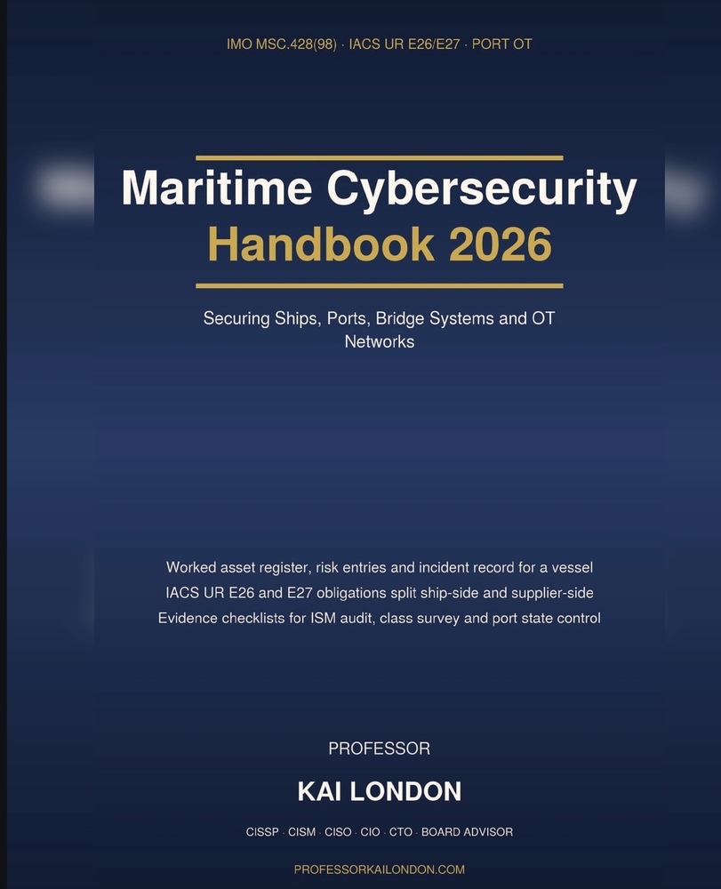 Maritime Cybersecurity Handbook 2026: Securing Ships, Ports, Bridge Systems and OT Networks: IMO Cyber Risk Guidelines, IACS UR E26/E27, NIS2 and Inci cover