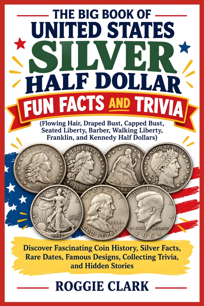 The Big Book of United States Silver Half Dollar Fun Facts and Trivia (Flowing Hair, Draped Bust, Capped Bust, Seated Liberty, Barber, Walking Liberty cover