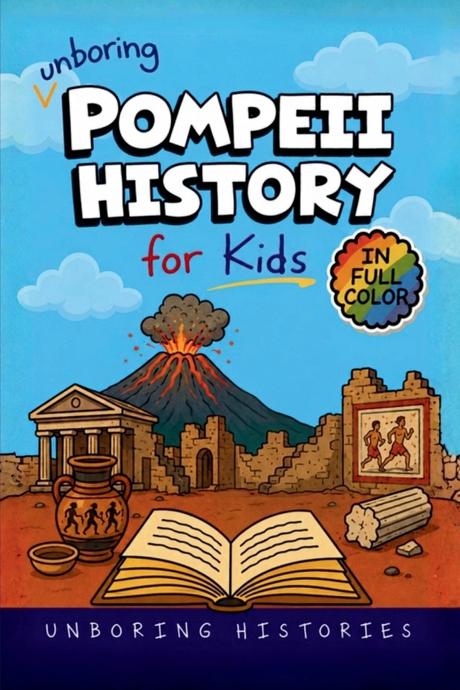 Unboring Pompeii History for Kids: Funny, Interesting, Concise Guide to Pompeii's Wild Roman Life, Mount Vesuvius, Buried Secrets, and Surprising Stor cover