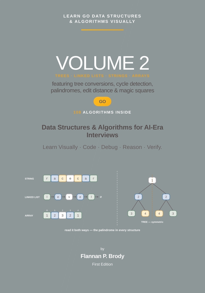 Learn Go Data Structures & Algorithms Visually - Volume 2: Data Structures & Algorithms for AI-Era Interviews cover