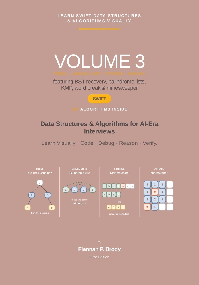 Learn Swift Data Structures & Algorithms Visually - Volume 3: Data Structures & Algorithms for AI-Era Interviews cover