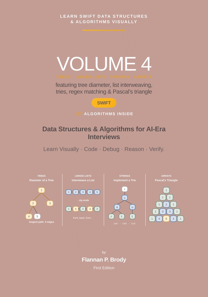 Learn Swift Data Structures & Algorithms Visually - Volume 4: Data Structures & Algorithms for AI-Era Interviews cover