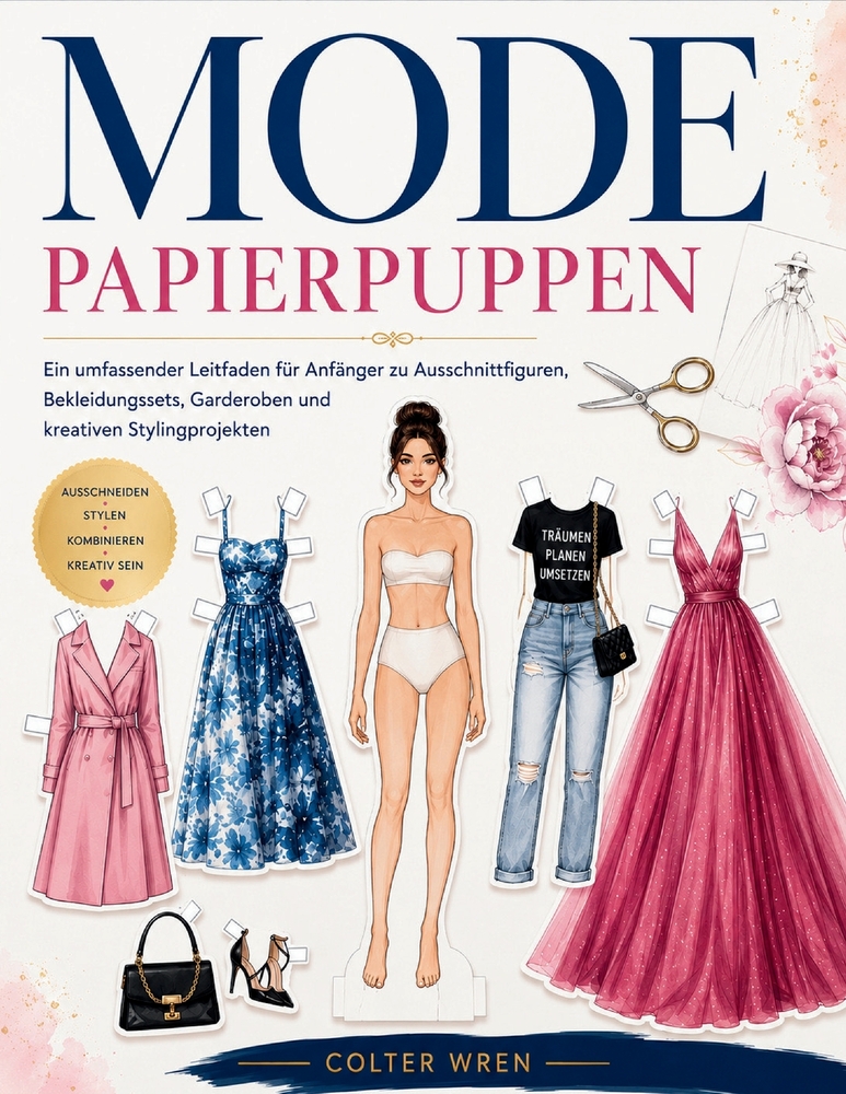 Mode Papierpuppen: Ein umfassender Leitfaden für Anfänger zu Ausschnittfiguren, Bekleidungssets, Garderoben und kreativen Stylingprojekten cover