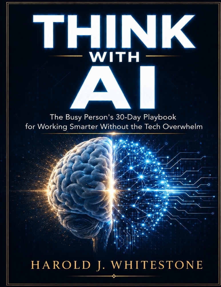 Think with AI: The Busy Person's 30-Day Playbook for Working Smarter Without the Tech Overwhelm cover